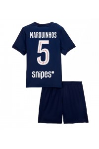 Paris Saint-Germain Marquinhos #5 Jalkapallovaatteet Lasten Kotipeliasu 2025-26 Lyhythihainen (+ Lyhyet housut)